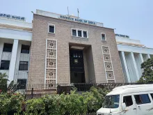 The Reserve Bank of India regional office building in Chennai, with the bank's name above its stone entrance.